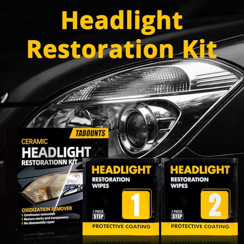 TABOUNTS Headlight Restoration Kit, Headlight Cleaner and Restorer Kit - 3-Step System, Restores Clarity, Removes Yellowing, Oxidation & Haze, Long-Lasting UV Protection (1) - Image 3