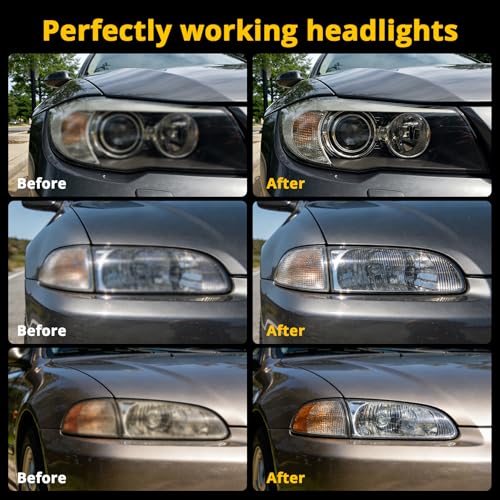 TABOUNTS Headlight Restoration Kit, Headlight Cleaner and Restorer Kit - 3-Step System, Restores Clarity, Removes Yellowing, Oxidation & Haze, Long-Lasting UV Protection (1) - Image 5