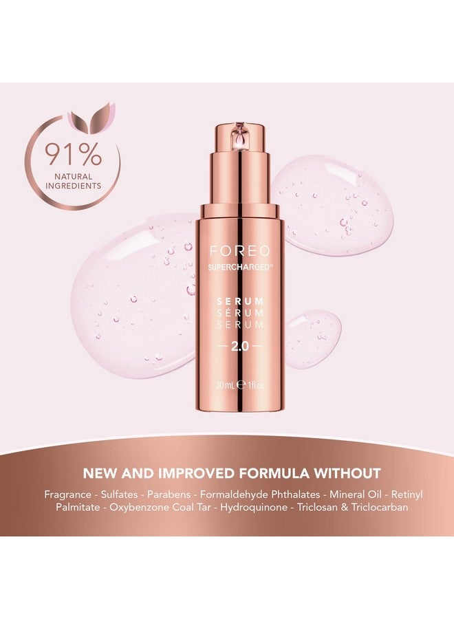فوريو مصل Supercharged 2.0 - جل موصل للتيار الكهربائي الدقيق - مصل حمض الهيالورونيك للوجه - سكوالين - مجدد ومرطب - نباتي وخالٍ من القسوة - لجميع أنواع البشرة - 1 أونصة سائلة - Image 3