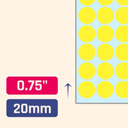 TownStix 2000 Pack, 3/4" Round Dot Stickers Circle Labels - Yellow - Image 2