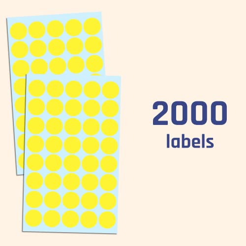 TownStix 2000 Pack, 3/4" Round Dot Stickers Circle Labels - Yellow - Image 4