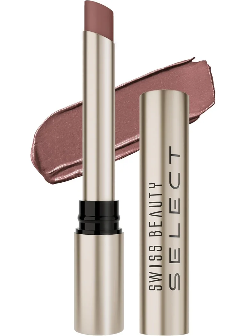 سويس بيوتي Swiss Beauty Select High On Shine Creamy Lipstick | With Mirror-shine finish | Enriched with Vitamin E | Shade - Cocoa Charisma 1g