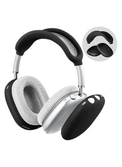 Silicone Case Cover for AirPods Max Headphones Anti Scratch Ear Cups Cover and Headband Cover for AirPods Max Accessories Skin Protector Accessories Black