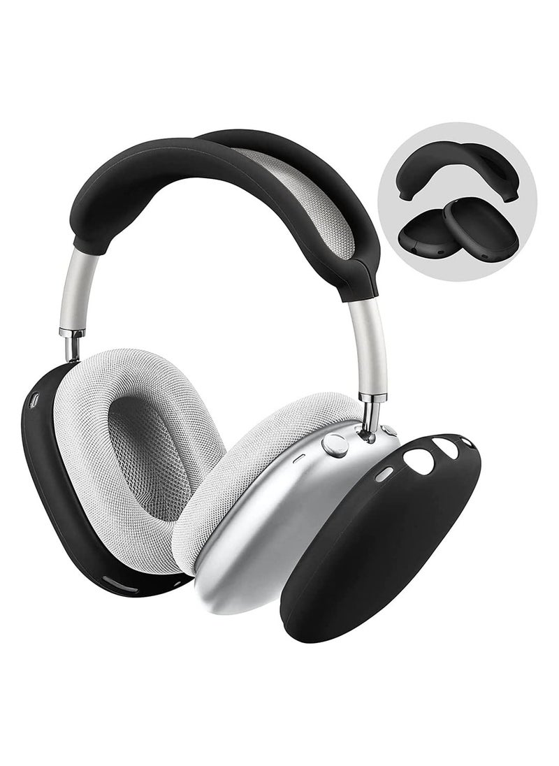 SYOSI - Silicone Case Cover for AirPods Max Headphones Anti Scratch Ear Cups Cover and Headband Cover for AirPods Max Accessories Skin Protector Accessories Black - Image 1