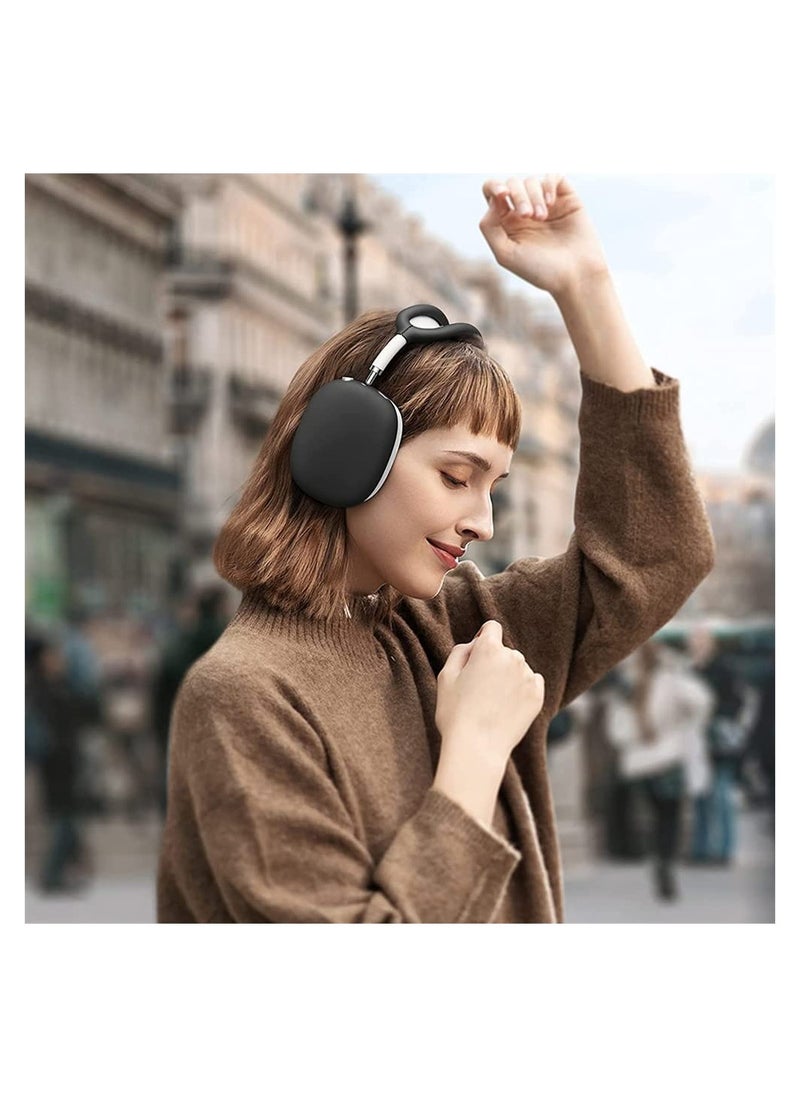 SYOSI - Silicone Case Cover for AirPods Max Headphones Anti Scratch Ear Cups Cover and Headband Cover for AirPods Max Accessories Skin Protector Accessories Black - Image 1