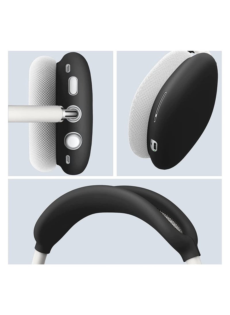 SYOSI - Silicone Case Cover for AirPods Max Headphones Anti Scratch Ear Cups Cover and Headband Cover for AirPods Max Accessories Skin Protector Accessories Black - Image 1