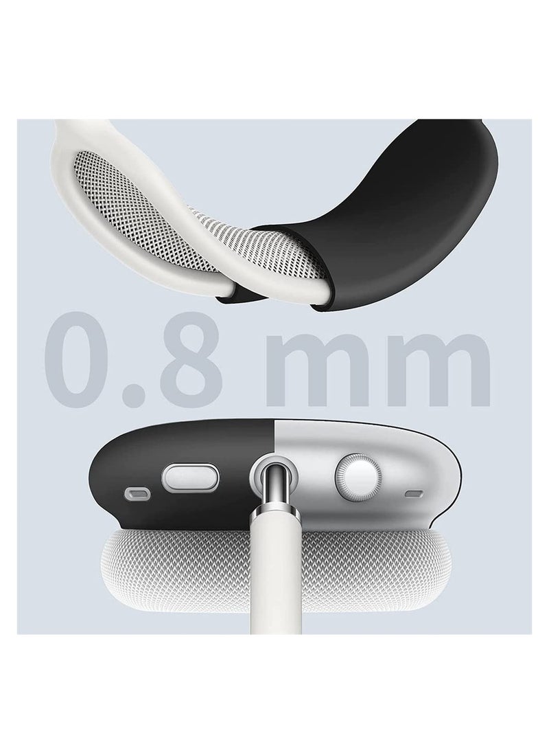 SYOSI - Silicone Case Cover for AirPods Max Headphones Anti Scratch Ear Cups Cover and Headband Cover for AirPods Max Accessories Skin Protector Accessories Black - Image 1