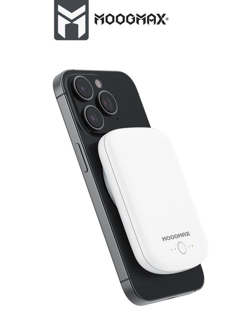 5000mAh Ferma Magnetic wireless (MagSafe) power bank ,supports fast charging, compatible with Apple, Samsung, Huawei, and Xiaomi devices.Only suitable for phones that support wireless charging