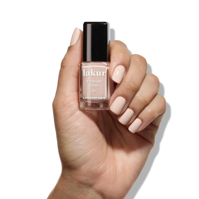 LONDONTOWN lakur Nail Polish - Chip-Resistant, Non-Toxic, Conditions & Hydrates Nails | Glossy Natural Beige, Linen, .40 fl oz - Image 2