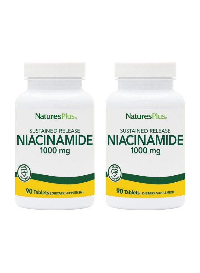 Nature's Plus Naturesplus Niacinamide 1000 Mg 90 Sustained Release Tablets Pack Of 2 Supports Immune & Skin Health Energy Production & Brain Function Vegetarian Gluten Free 180 Total Servings - Image 1