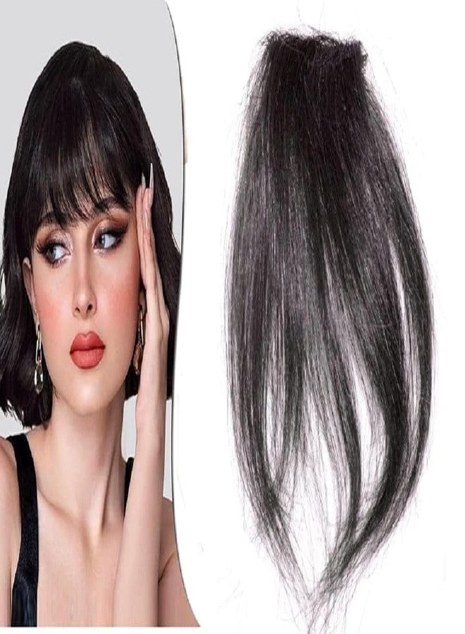 GLAN Front Bangs Hair Extensions Clip on Hair Extensions For Women Hair Bangs Front Hair Extensions for Girls Fringes Hair Extensions Natural Black Brown - Image 1