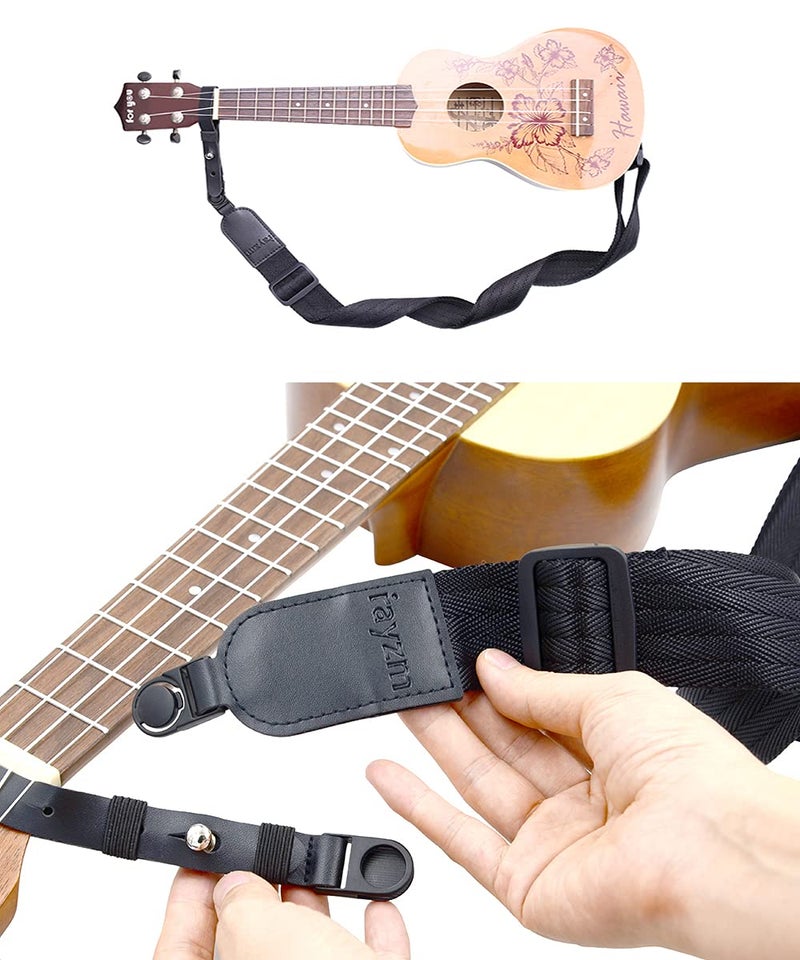 Rayzm Ukulele Strap, Soft Non-slip Nylon Shoulder Strap for Ukulele or Small Size Guitar, Length Adjustable, a Metal End-Pin Included - Image 4