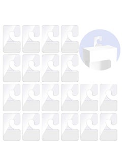 Aster 200 Pcs Clear High-Adhesive Folding Hang Tabs Hooks, Portable Mini Sticky Hanger Tabs J-Hook, Adhesive Tag Hooks For Store Retail Small Sale Items Display  - Image 1