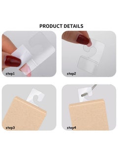 Aster 200 Pcs Clear High-Adhesive Folding Hang Tabs Hooks, Portable Mini Sticky Hanger Tabs J-Hook, Adhesive Tag Hooks For Store Retail Small Sale Items Display  - Image 3
