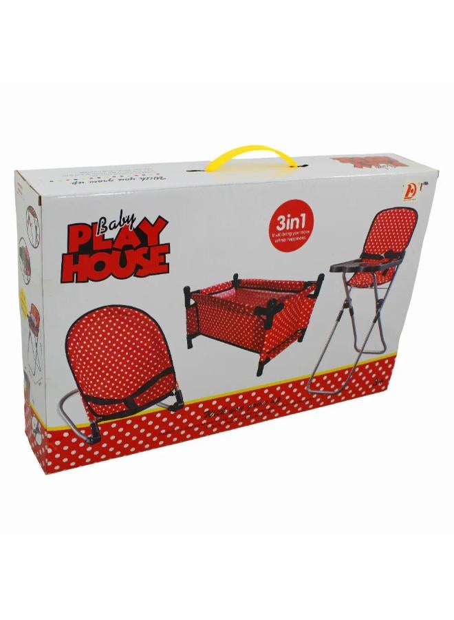 OKO 3-in-1 Baby Play House – Red - Image 2