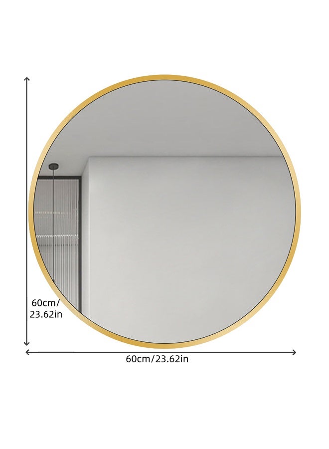 Bathroom Mirror, Wall Mounted Round Mirror with Metal Frame, HD Anti-Rust Vanity Makeup Mirror, Modern Wall Decorative Mirror for Bathroom, Hallway, Living Room Wall Decor (60*60CM) - Image 3
