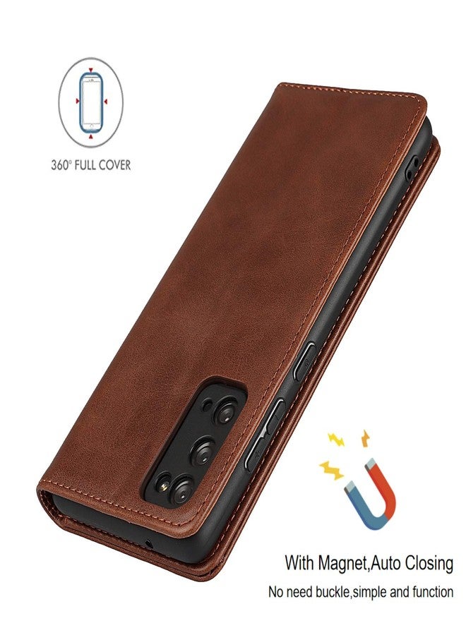 Jaorty for Galaxy S20 FE Wallet Case,Premium PU Leather Flip Folio Case with Card Slots,Cash Pocket,Kickstand with Magnetic Closure for Samsung Galaxy S20 FE (2020 Release) 6.5 Inch,Brown - Image 4