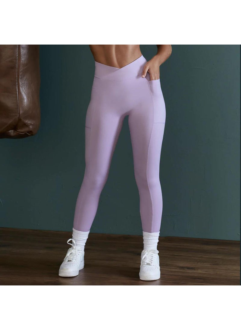 Generic - Alo Naked Feeling Leggings Womens High-Waisted Push-Up Elastic Peach Hip Sports Fitness Pants Quick Dry Running Trousers Blue - Image 1