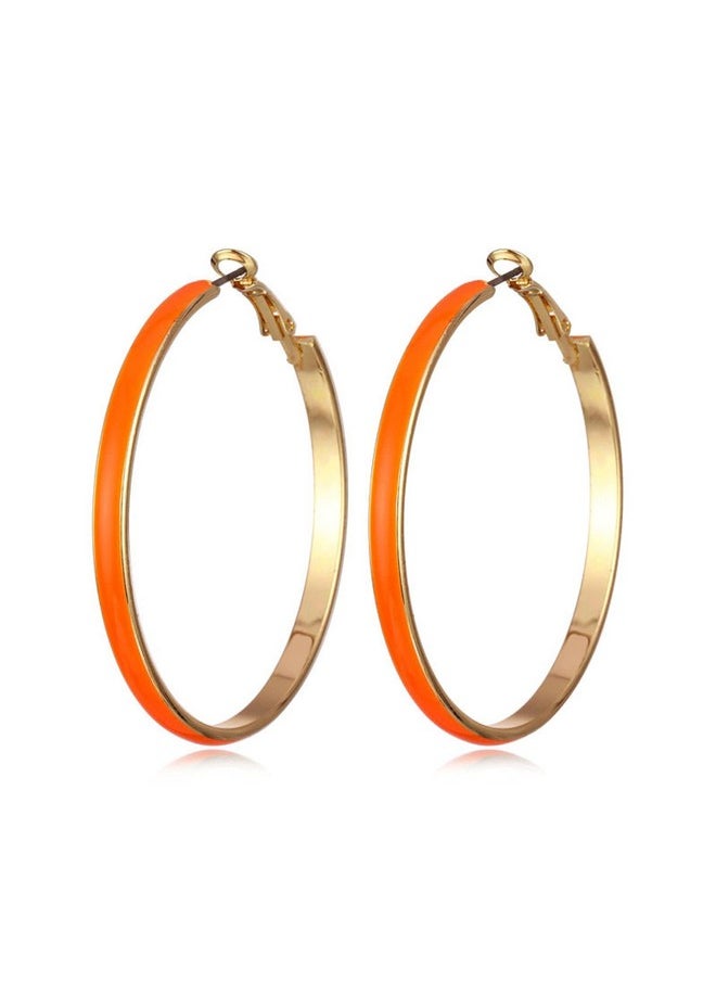 Big 5Cm Circle Hoop Earring Multicolor Enamel Round Dangle Drop Earrings For Women Girls Exaggerated Statement Jewelryorange - pzsku/Z69A028128B725486B08AZ/45/_/1718606538/d1c6cccf-1e1e-4633-a3b7-cf3b863521cd