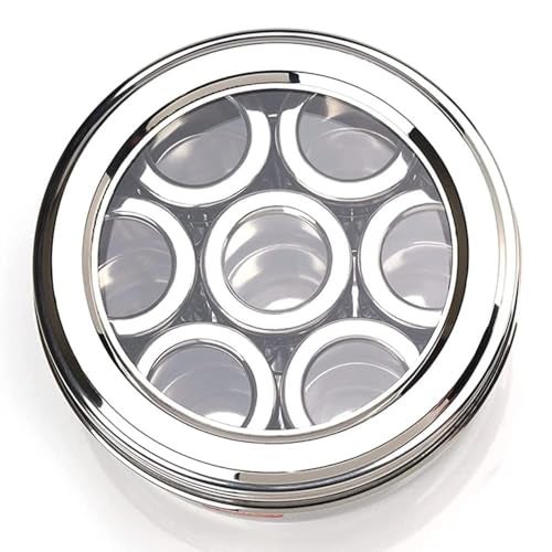 VISAXMI Premium Stainless Steel Masala Box | 7 in 1 Masala Dabba | Steel Spice Box | Masala Container for Kitchen | 20.5cm Diameter - Image 4