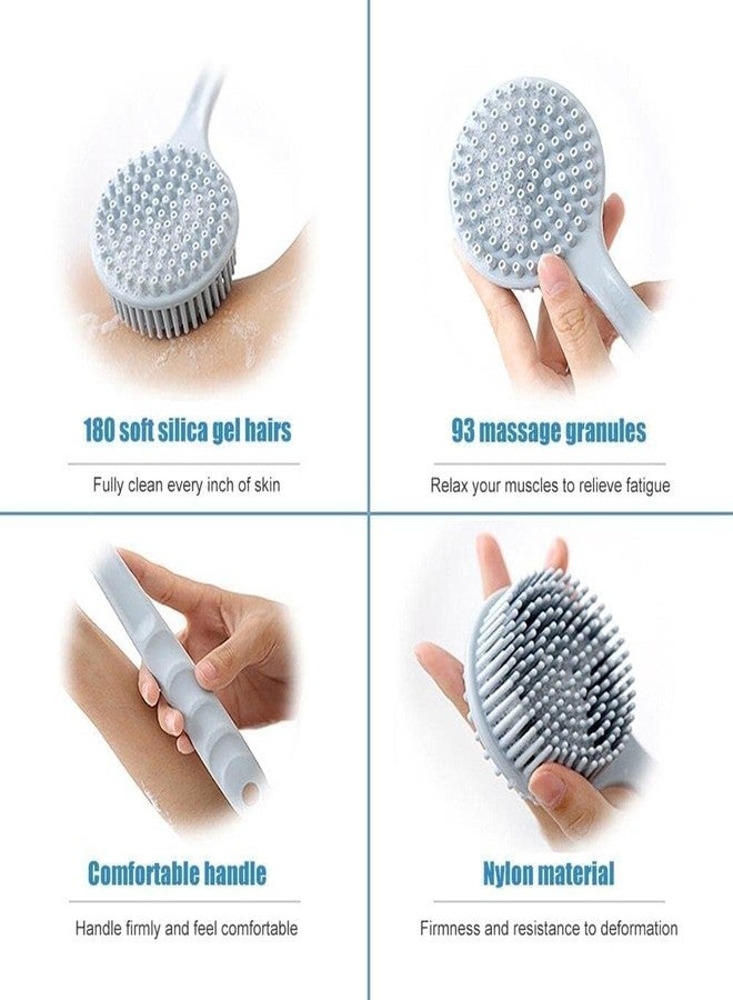 Mforall Silicone Back Scrubber Soft Bath Brush with long handle for Shower & Bath, Shower Brush, Body Brush BPA-Free (Pack Of, 1, count) - Image 5