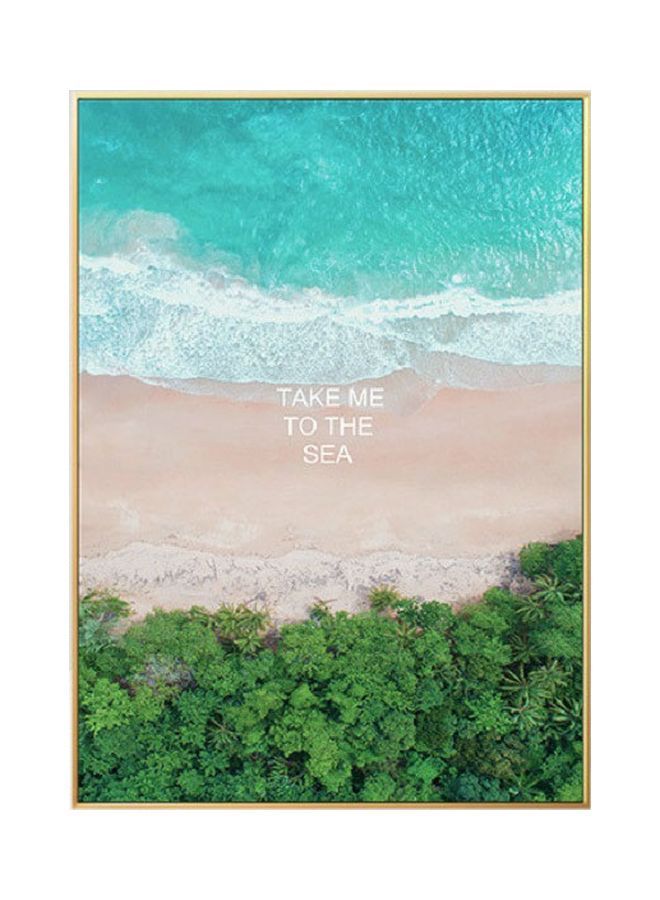 NIBEMINENT Beach Printed Canvas Poster Multicolour 50x70inch