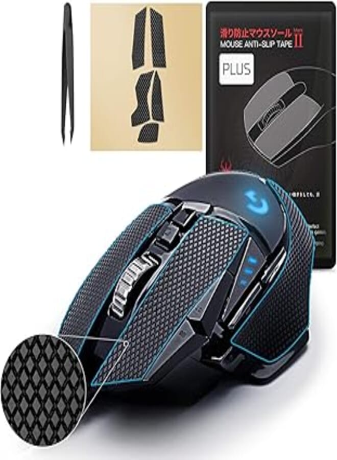 [ Grip Upgrade ] Hotline Games 2.0 Plus Anti Slip Grip Tape Compatible With Logitech Gaming Mouse Skins, Cut to Fit, Easy to Apply (for G502 Wired / G502 Wireless, Black)