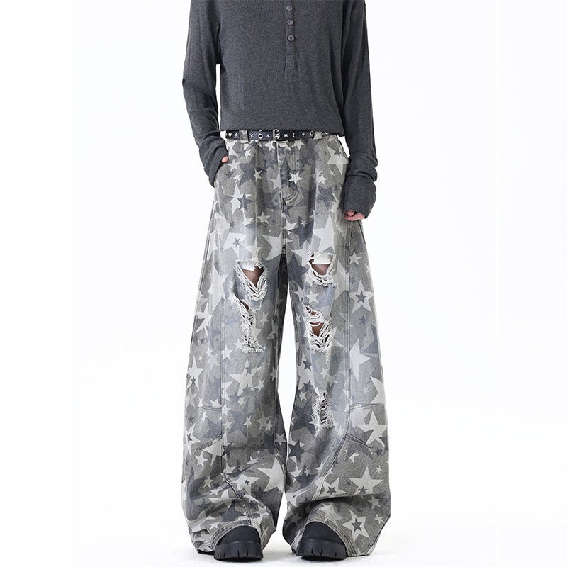 Unisex Classic Denim Jeans Loose Fit Daily Outdoor Wear - Image 1