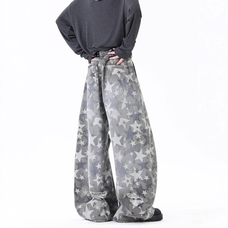 Unisex Classic Denim Jeans Loose Fit Daily Outdoor Wear - Image 3