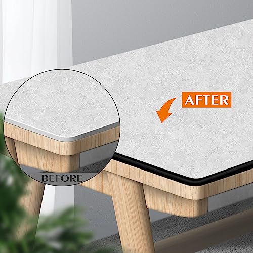 Kikerike Peel and Stick Tile Edge Trim 10Ft L-Shape Tile Outside Corner Molding Vinyl Tile Exterior Trim Edging Moulding for Bathroom Tile Backsplash & Shower Wall Edges Furniture Decoration - Black - Image 4
