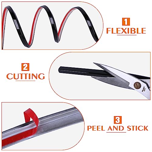 Kikerike Peel and Stick Tile Edge Trim 10Ft L-Shape Tile Outside Corner Molding Vinyl Tile Exterior Trim Edging Moulding for Bathroom Tile Backsplash & Shower Wall Edges Furniture Decoration - Black - Image 3