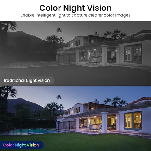 AOQEE 2K Cameras for Home Security-Outdoor/Indoor Camera for Dog/Cat/Pet/Nanny/Baby/Elderly, Color Night Vision, White Light, Siren, 24/7 SD Recordings, Works with Alexa, Plug in (C1-White-2pack-2.4G) - Image 4