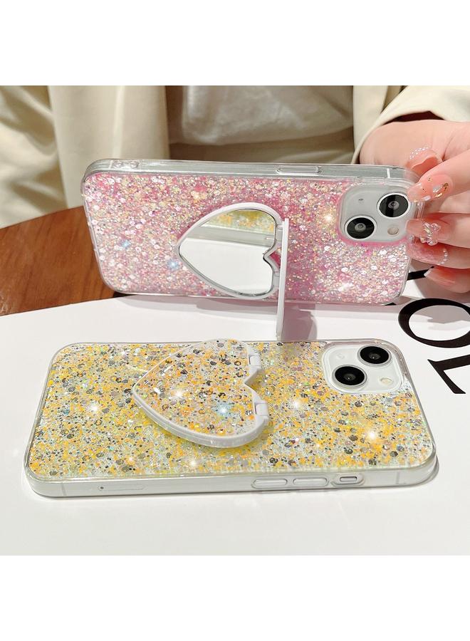 Zaboon Case For iPhone 13 mini Starry Sequin Mirror Stand Epoxy TPU Phone Case - Image 5