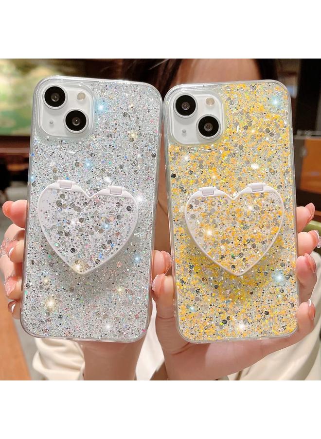 Zaboon Case For iPhone 13 mini Starry Sequin Mirror Stand Epoxy TPU Phone Case - Image 3