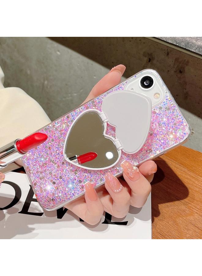 Zaboon Case For iPhone 13 mini Starry Sequin Mirror Stand Epoxy TPU Phone Case - Image 4