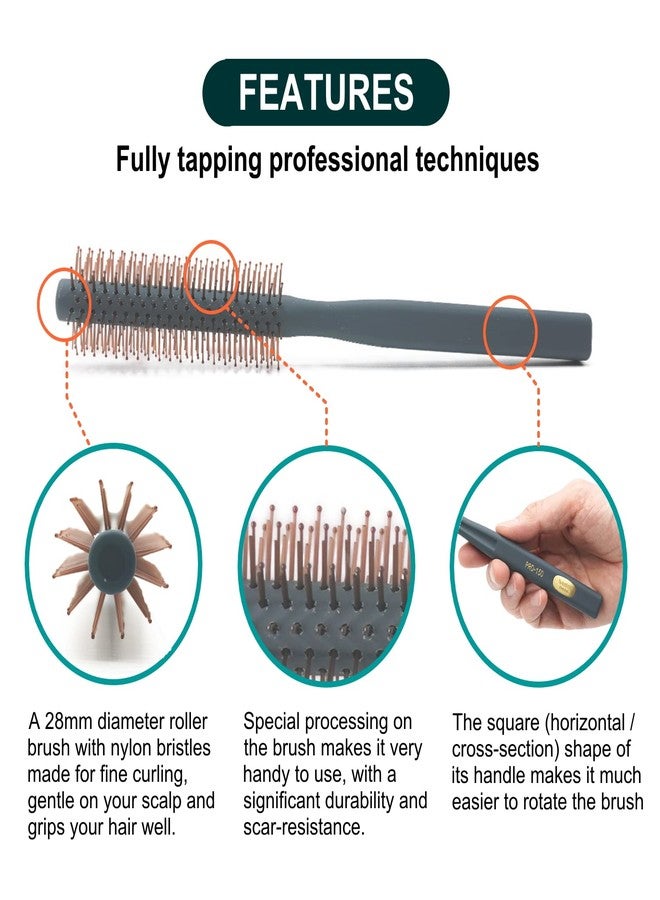 VESS Salon Roll Brush Professional Use PRO-150 For Short Hair and Medium Hair-D28 mm-Made in Japan - Image 4