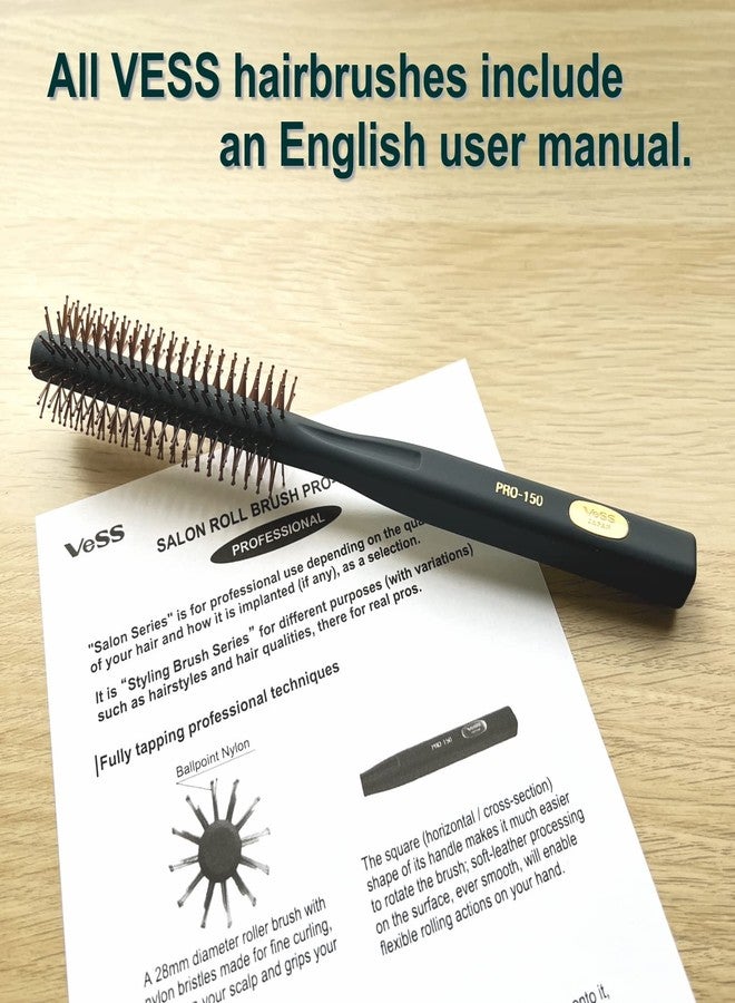 VESS Salon Roll Brush Professional Use PRO-150 For Short Hair and Medium Hair-D28 mm-Made in Japan - Image 3