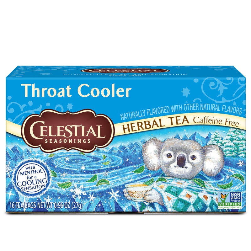 Celestial Seasonings Throat Cooler Herbal Tea, Caffeine Free, 16 Tea Bags Box - Image 4