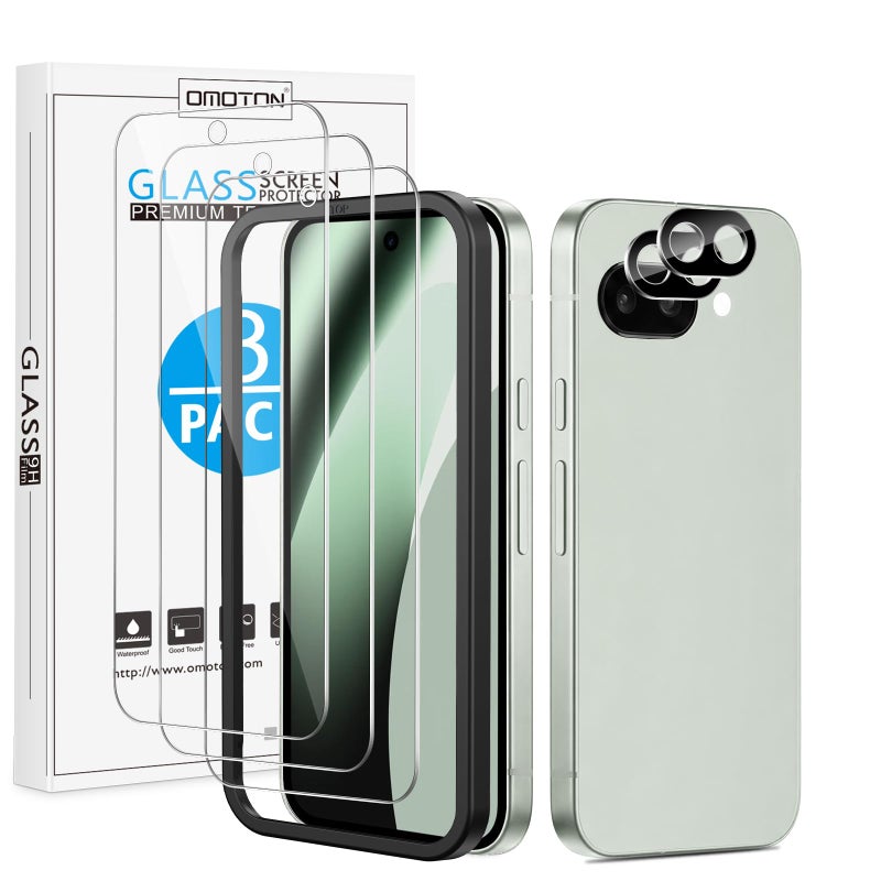 OMOTON 3 Pack Screen Protector for Google Pixel 10a 2 Pack Camera Lens Protector with Alignment Framework Tempered GlassBubble FreeScratch Resistant63 inch - Image 3