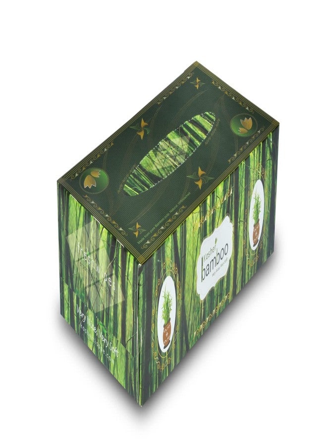 Kosher Bamboo Facial Tissue Box/Car Tissue | 150 Pulls Each X 4 Pack | Made of Pure bamboo Pulp - 2 Ply | Soft tissue | Strong & Absorbent | Total 600 Pulls (pack of 4) - Image 2