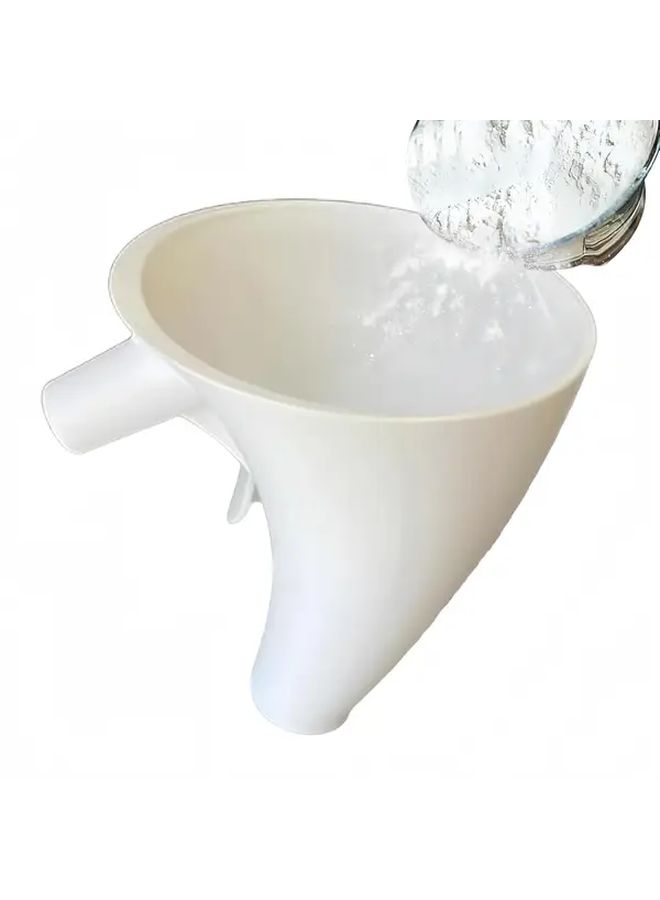 Heavy Duty Spill Proof Flour Funnel With Guided Pour Spout And Easy Clean Design For Stand Mixers 5 Quart White - Image 4