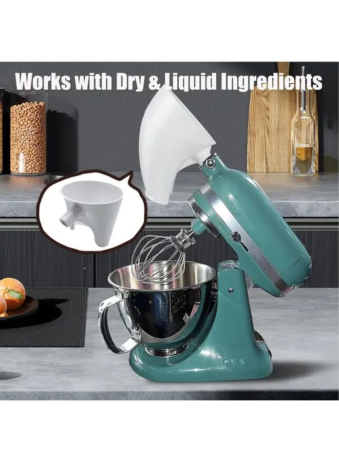 Heavy Duty Spill Proof Flour Funnel With Guided Pour Spout And Easy Clean Design For Stand Mixers 5 Quart White - Image 5