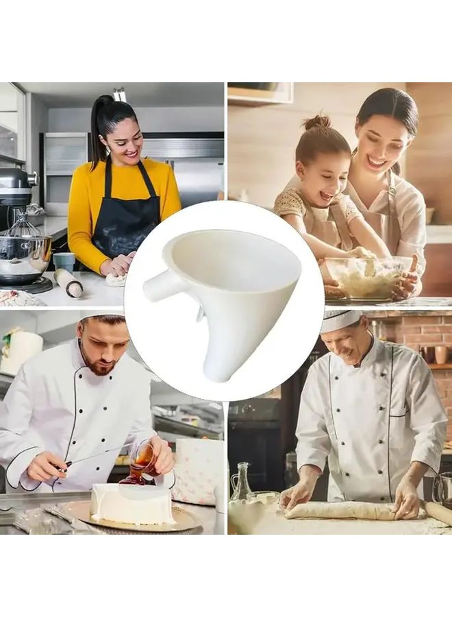 Heavy Duty Spill Proof Flour Funnel With Guided Pour Spout And Easy Clean Design For Stand Mixers 5 Quart White - Image 3