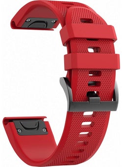Markacase Garmin Fenix 6 - 6 Pro Solar - 6 Pro Sapphire Quick Fit Silicone Strap Red 