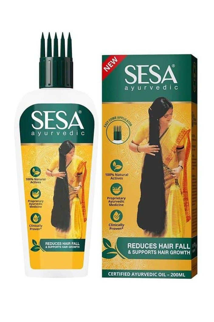 سيسا زيت  الأيورفيدا من سيسا الهندي الأصلي –  لتقوية ولتطويل الشعر ووقف التساقط – أعشاب هندية طبيعية – لمعان ونعومة فائقة – مناسب للكبار والأطفال– 200 مل - Image 3