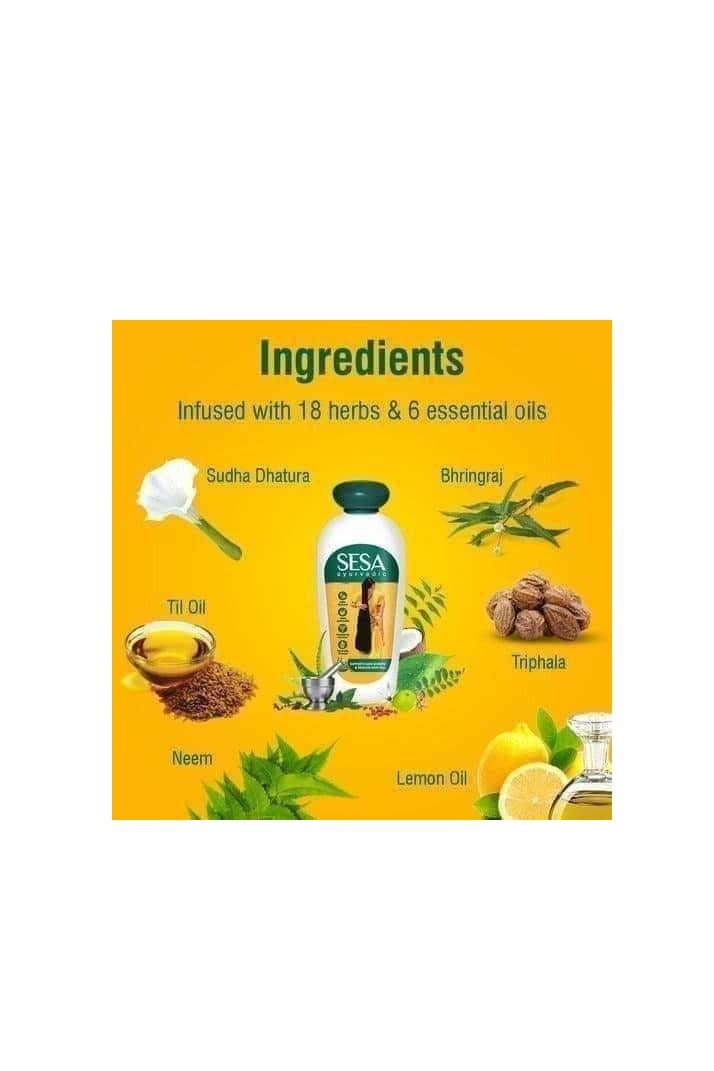 سيسا زيت  الأيورفيدا من سيسا الهندي الأصلي –  لتقوية ولتطويل الشعر ووقف التساقط – أعشاب هندية طبيعية – لمعان ونعومة فائقة – مناسب للكبار والأطفال– 200 مل - Image 4