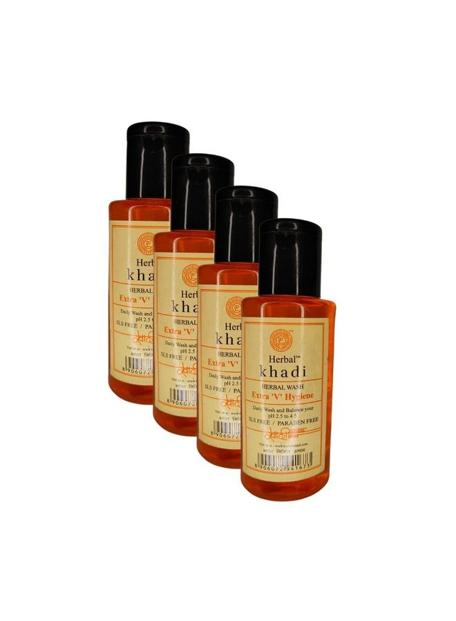 Khadi Herbal Herbigiri Herbal Intimate Hygiene Herbigiri Herbal V-Wash || SLS and Paraben Free || Suitable for Daily Wash || Maintain skin pH balance || Pack of 4 (400ml) - Image 1