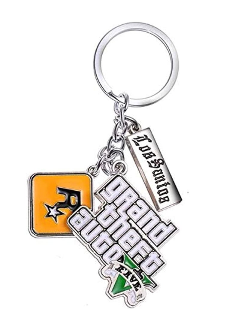 ECVV سلسلة مفاتيح سيارة سرقة السيارات باللون الفضي/الأصفر/الأبيض - Image 1