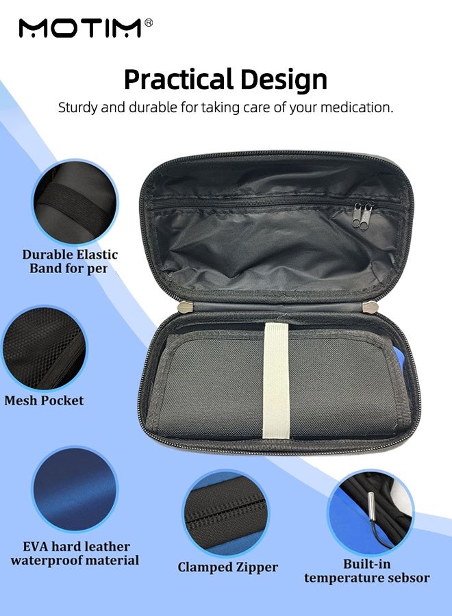 Motim 24h Insulin Cooler Travel Case with Temperature Display, TSA Approved Fridge Medicine Cooler Diabetes Travel Storage Case with 2 Ice Pack, for Diabetic Organize Supplies  for Daily Life Trip - Image 3