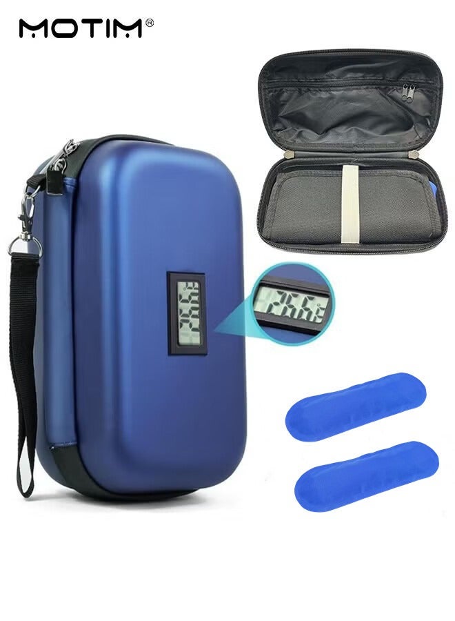 Motim 24h Insulin Cooler Travel Case with Temperature Display, TSA Approved Fridge Medicine Cooler Diabetes Travel Storage Case with 2 Ice Pack, for Diabetic Organize Supplies  for Daily Life Trip - Image 1